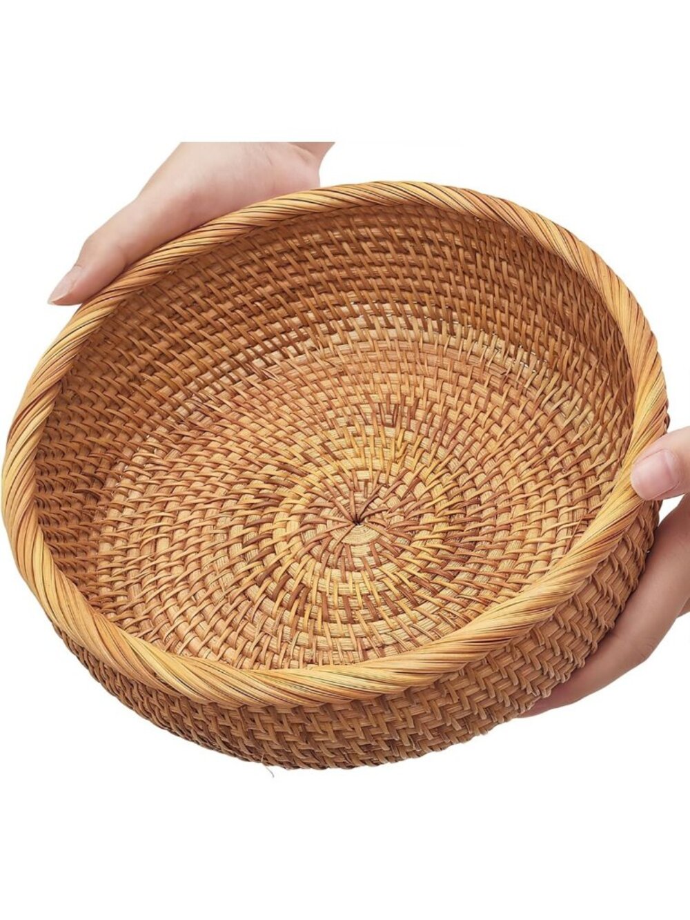 9.2" Rattan Wicker Bread & Fruit Basket - Stylish Kitchen Counter Decor